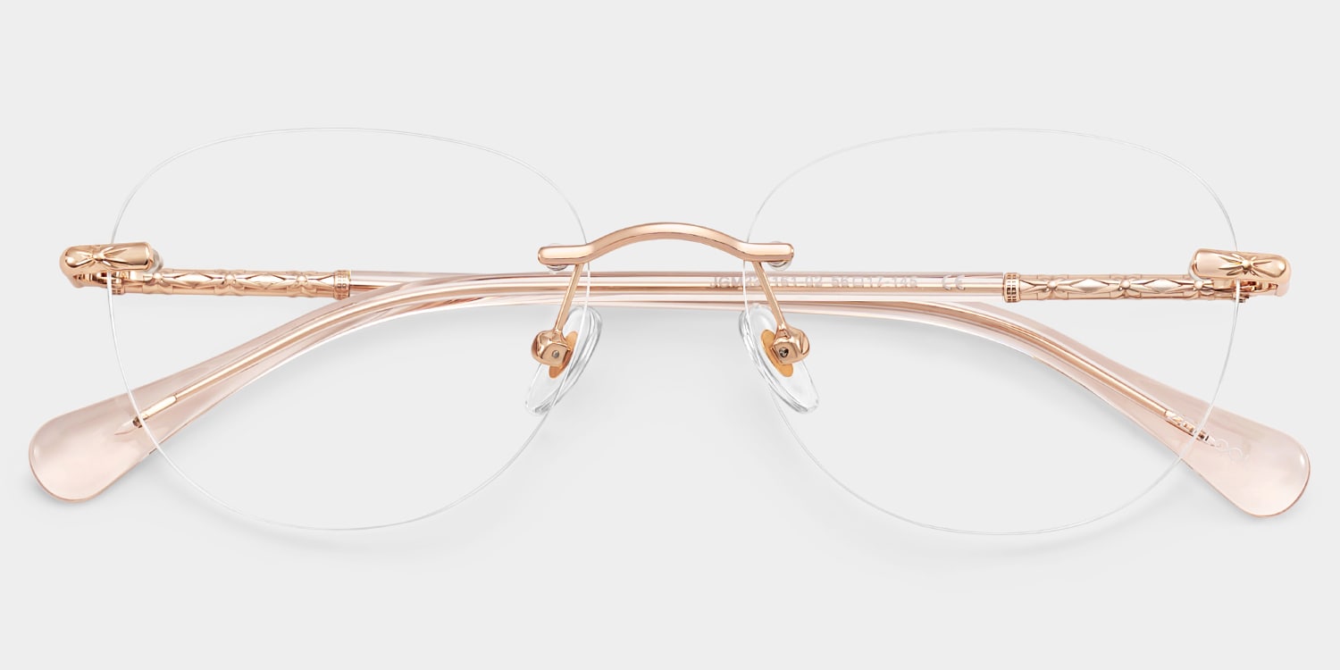 Jennifer Round Pink Gold Glasses