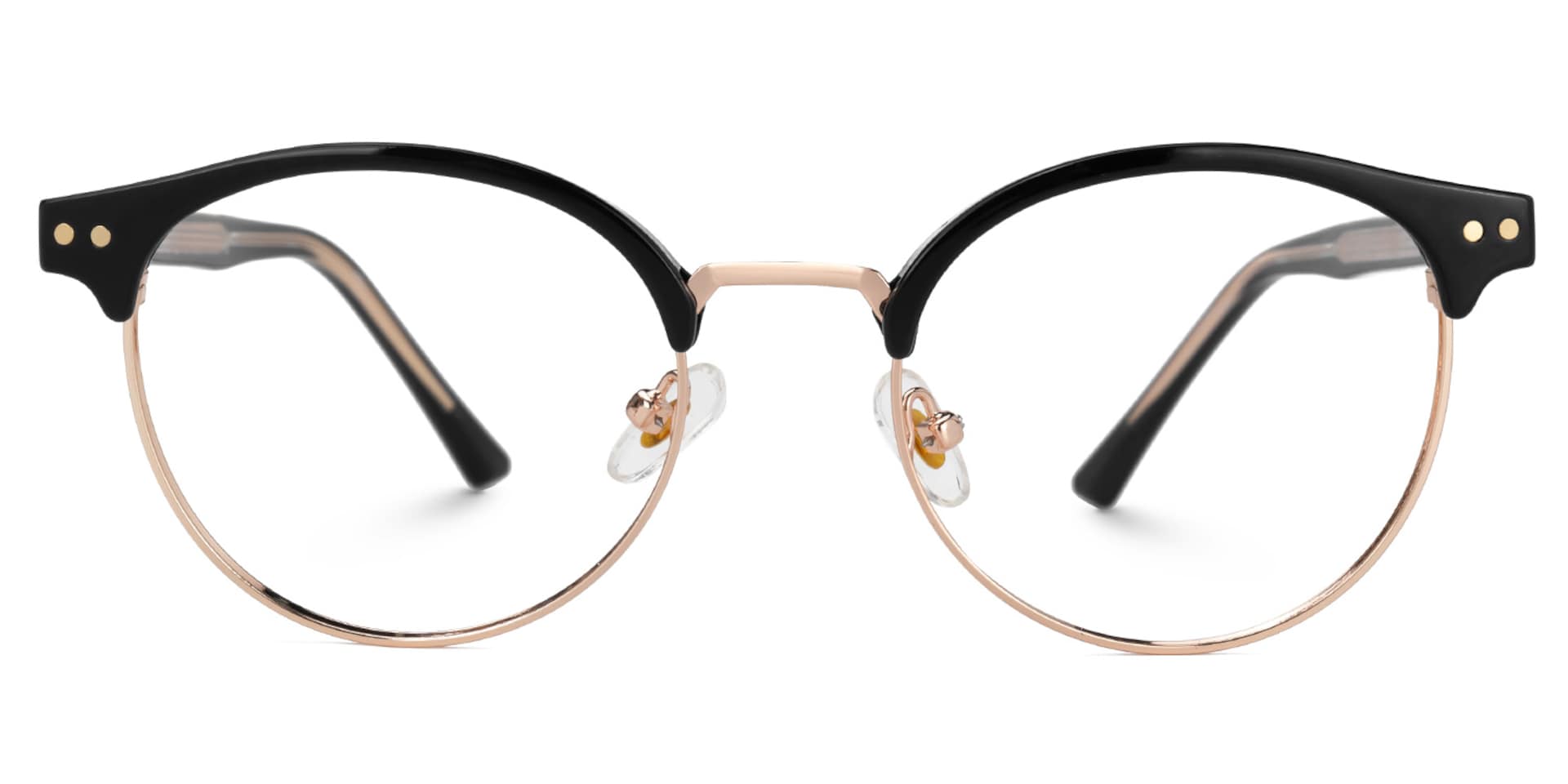 Lekka Browline Black Eyeglasses with Mixed Materials -Zeelool0