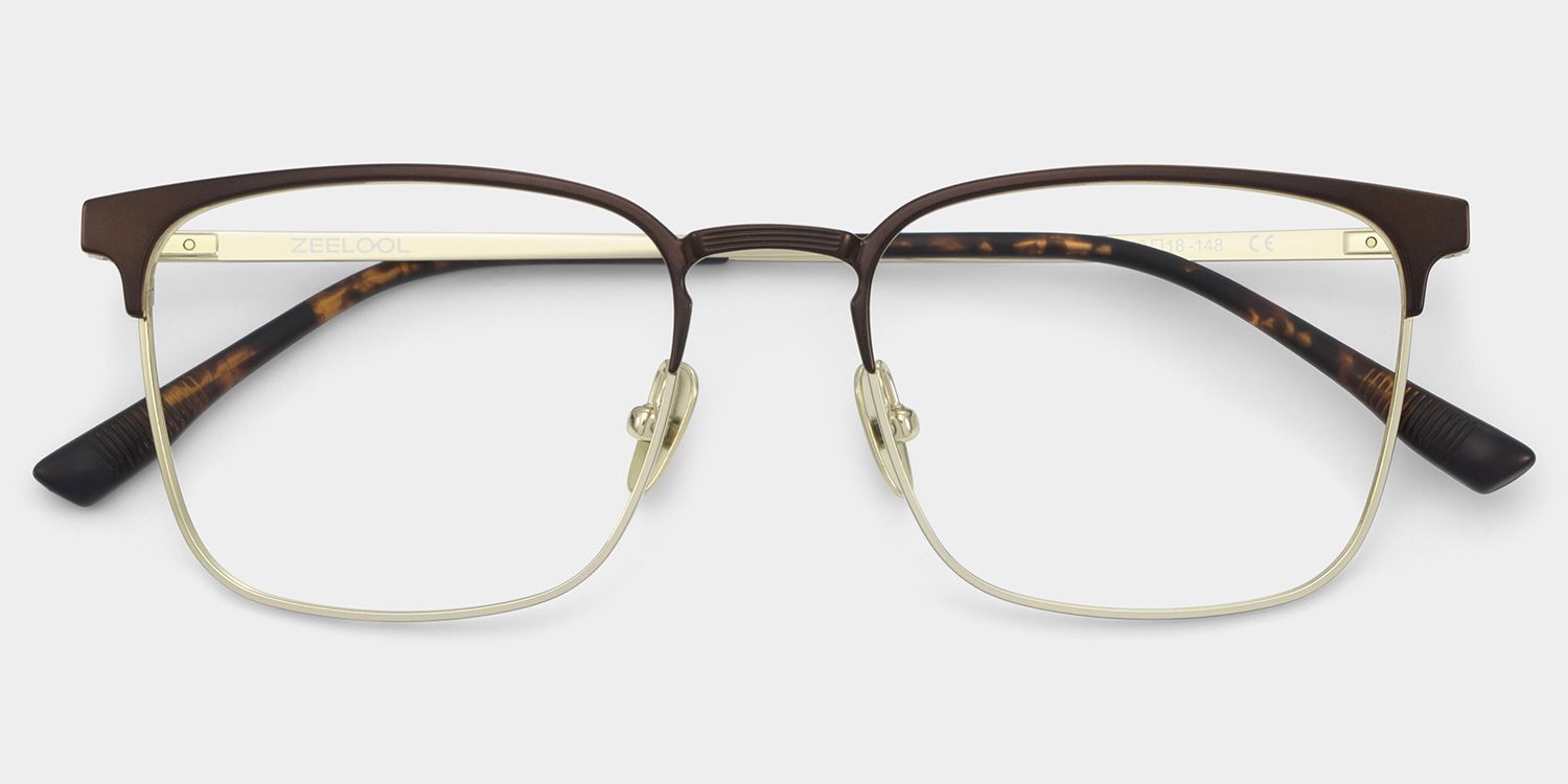 Browline Brown Eyeglasses- Cole Titanium Frame Glasses4