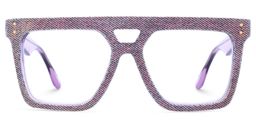 Rubin Square Purple Denim Glasses0