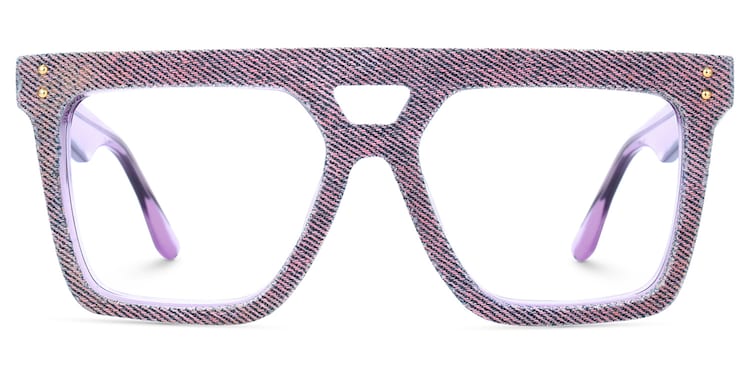 Rubin Square Purple Denim Glasses