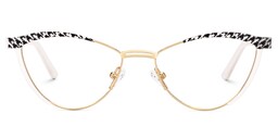 Sydney Cat Eye Black-White Glasses0