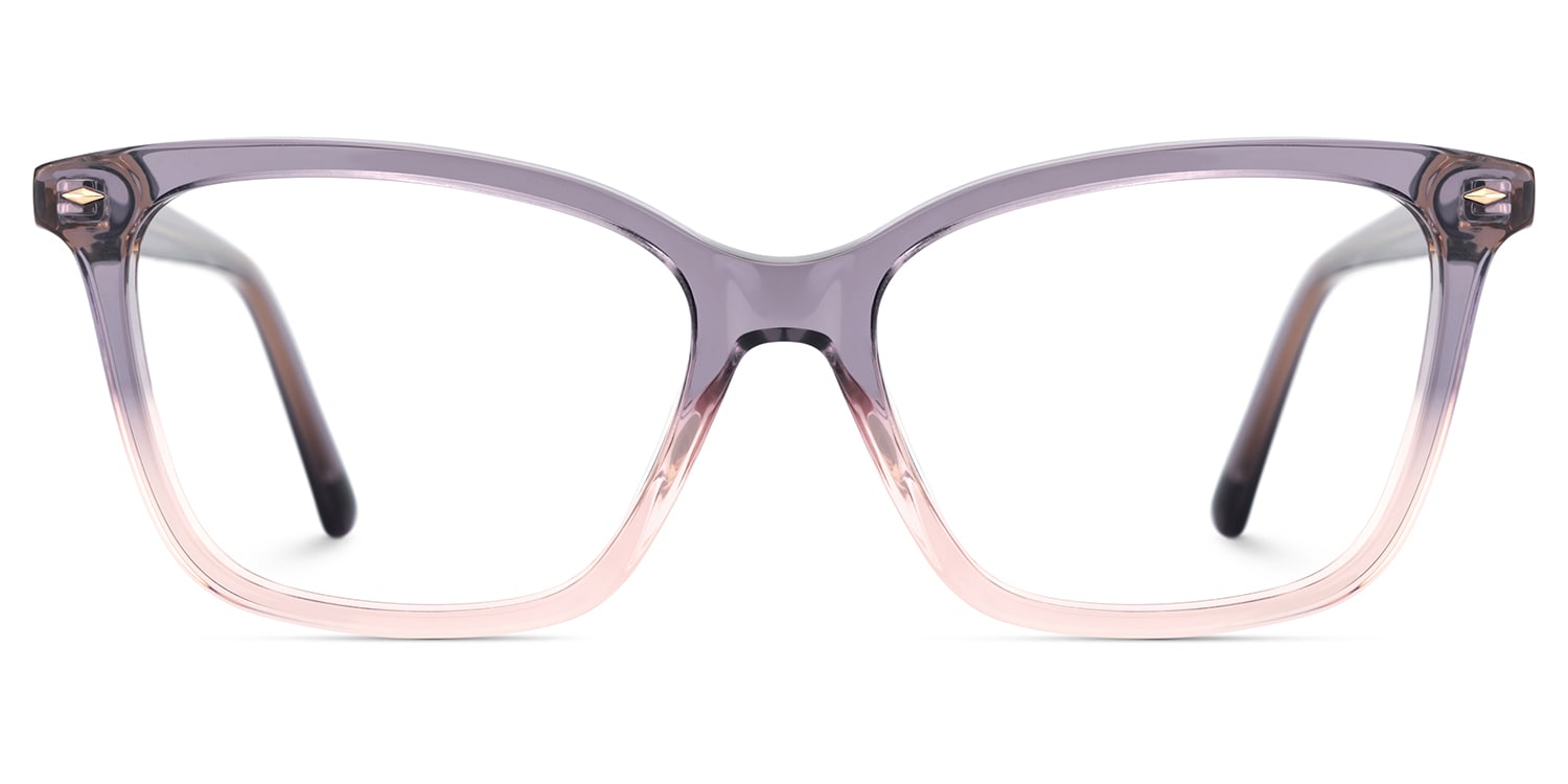 Theo Rectangle Grey Pink Glasses