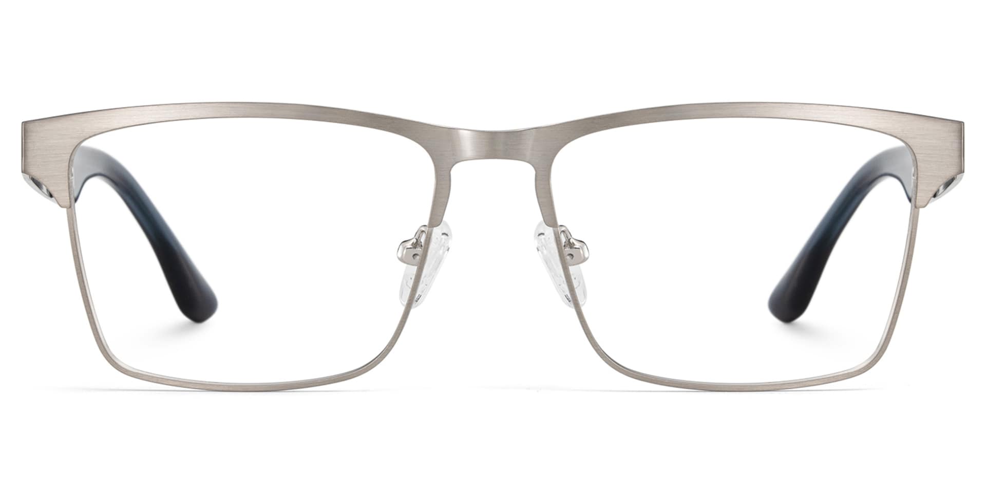 Jasper Eyeglasses in Browline Silver Frame | Zeelool1