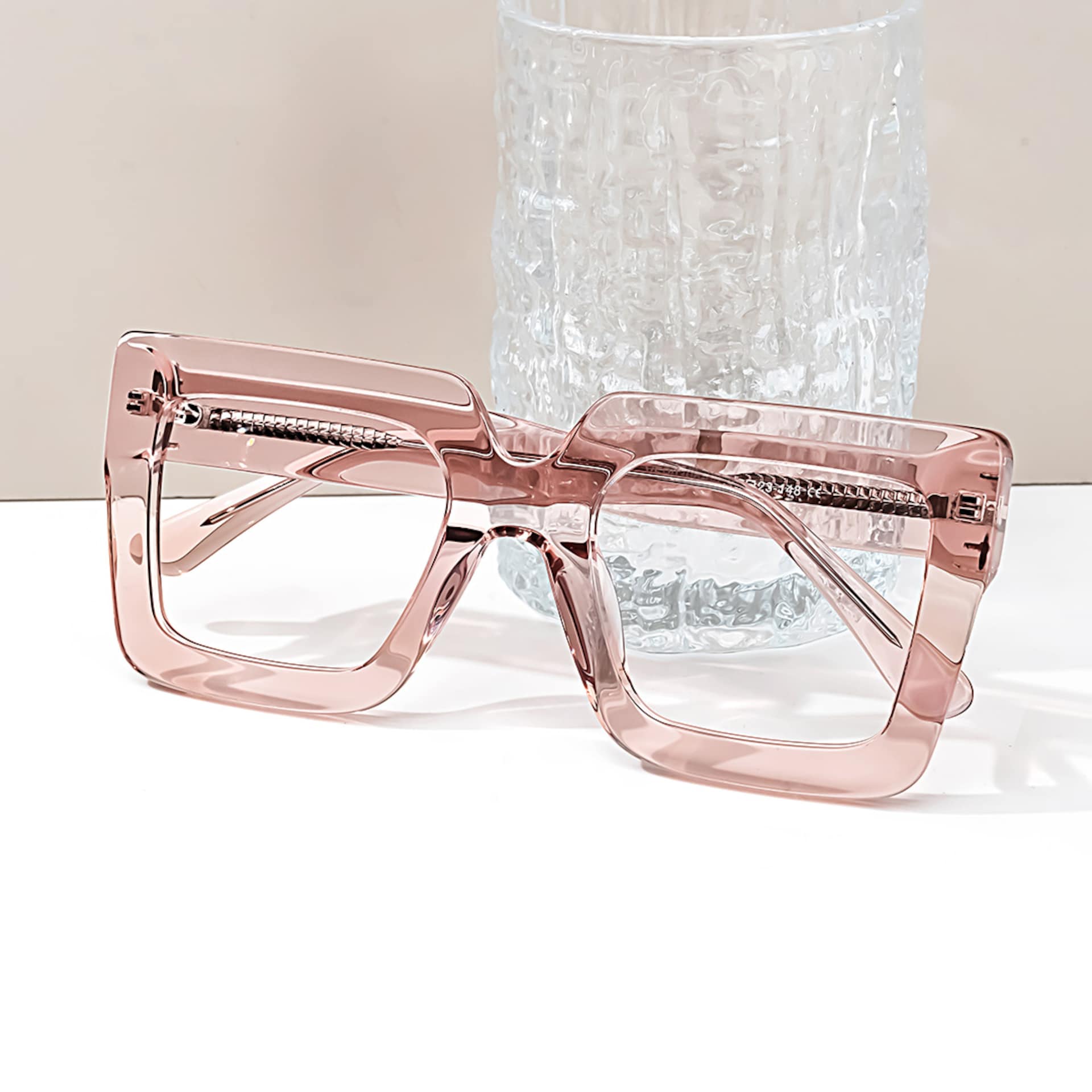 Brandon Champagne Eyeglasses and Square Wide Frames0