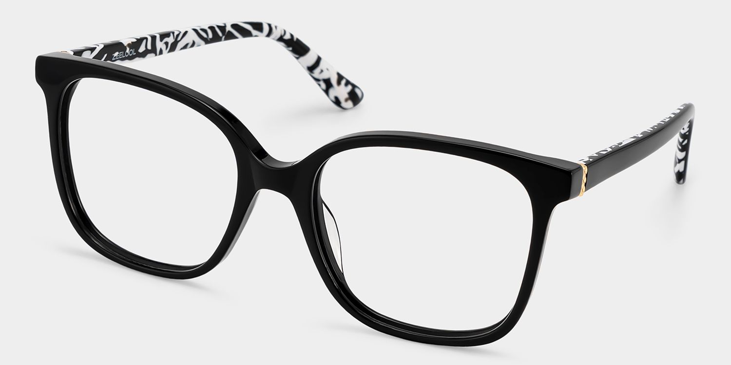 Affordable Caroline Thin Black Square Frames Glasses | ZEELOOL2