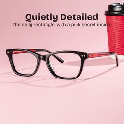 Juliana Black Rectangle Glasses0