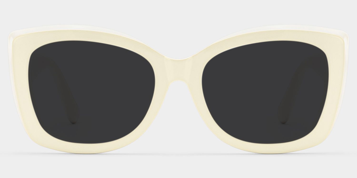 Rosie Cream Thick White Butterfly Frame Sunglasses | ZEELOOL0
