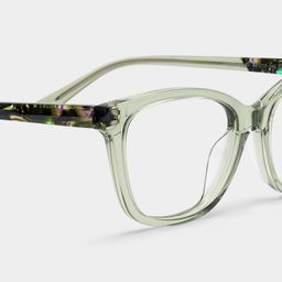 Cassia Green Rectangle Glasses5