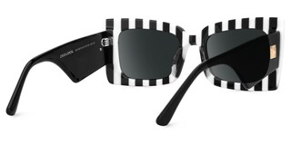 Mitia Rectangle  Zebra Print Black-White Glasses3