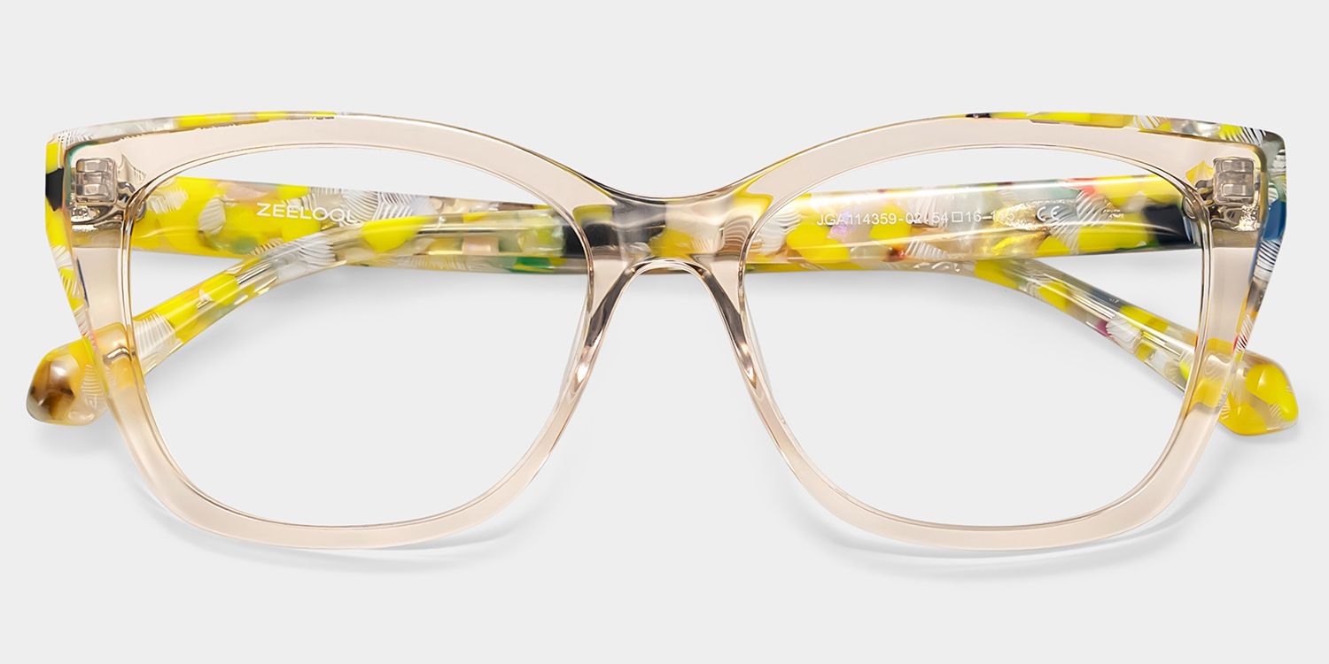 Maple Yellow Butterfly Eyeglasses with Flowers on Them | ZEELOOL
