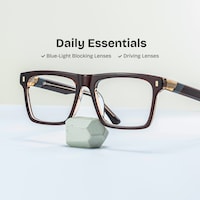 Henry Rectangle Brown Glasses0