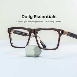 Henry Rectangle Brown Glasses0