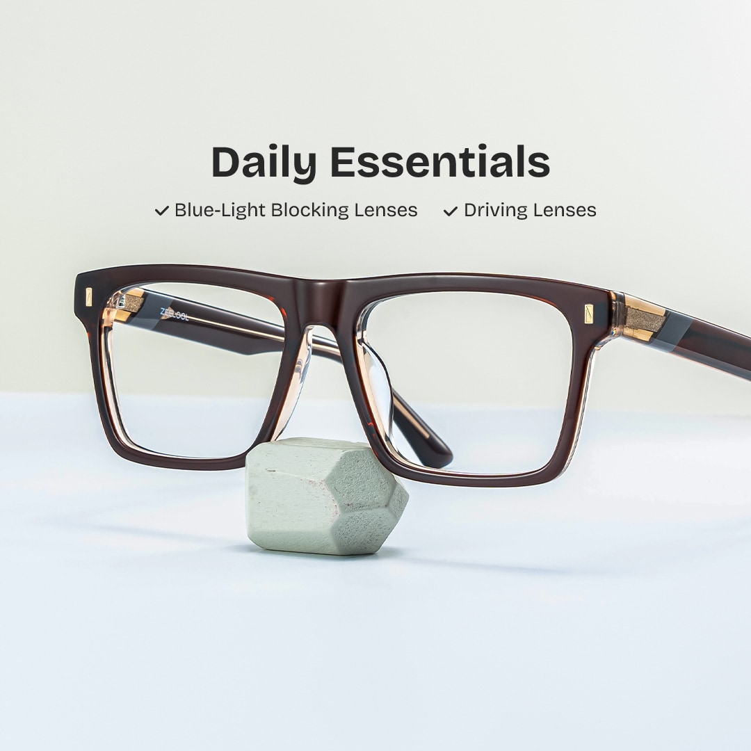 Henry Rectangle Brown Glasses