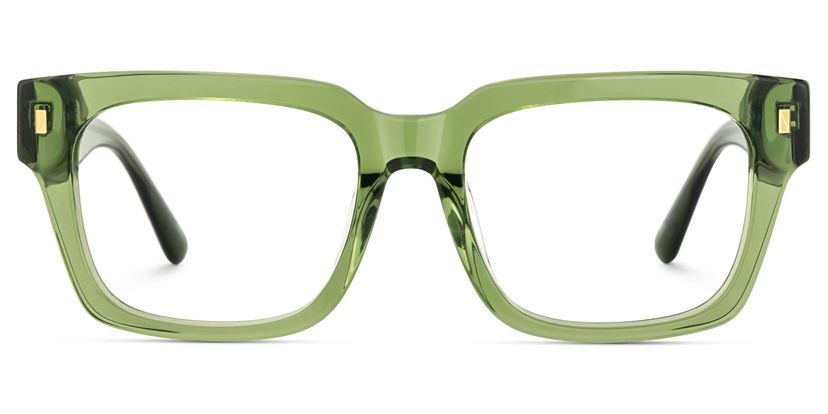 Fulford Rectangle Green Glasses