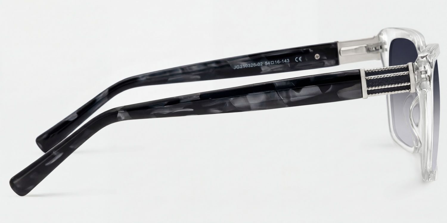 Emery Acetate Clear Square Frame Sunglasses | ZEELOOL3