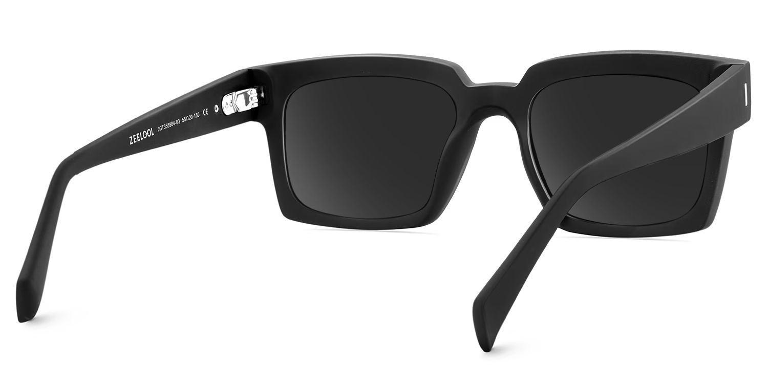 Amadeo Tr90 Black Rectangle Frame Sunglasses | ZEELOOL4