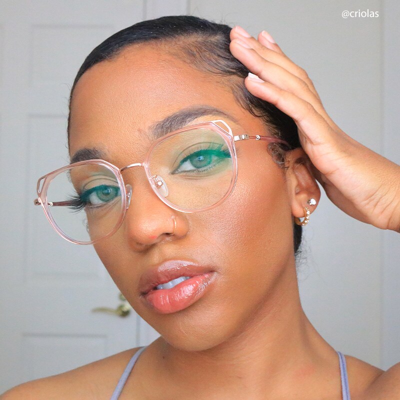 Ofelia Cateye Pink Eyeglasses and Crsystal Frames5