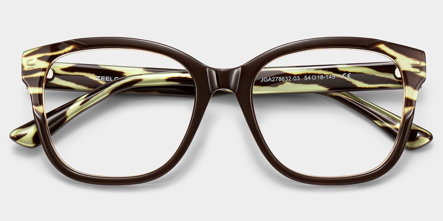 Ivy Brown Square Glasses | ZEELOOL2
