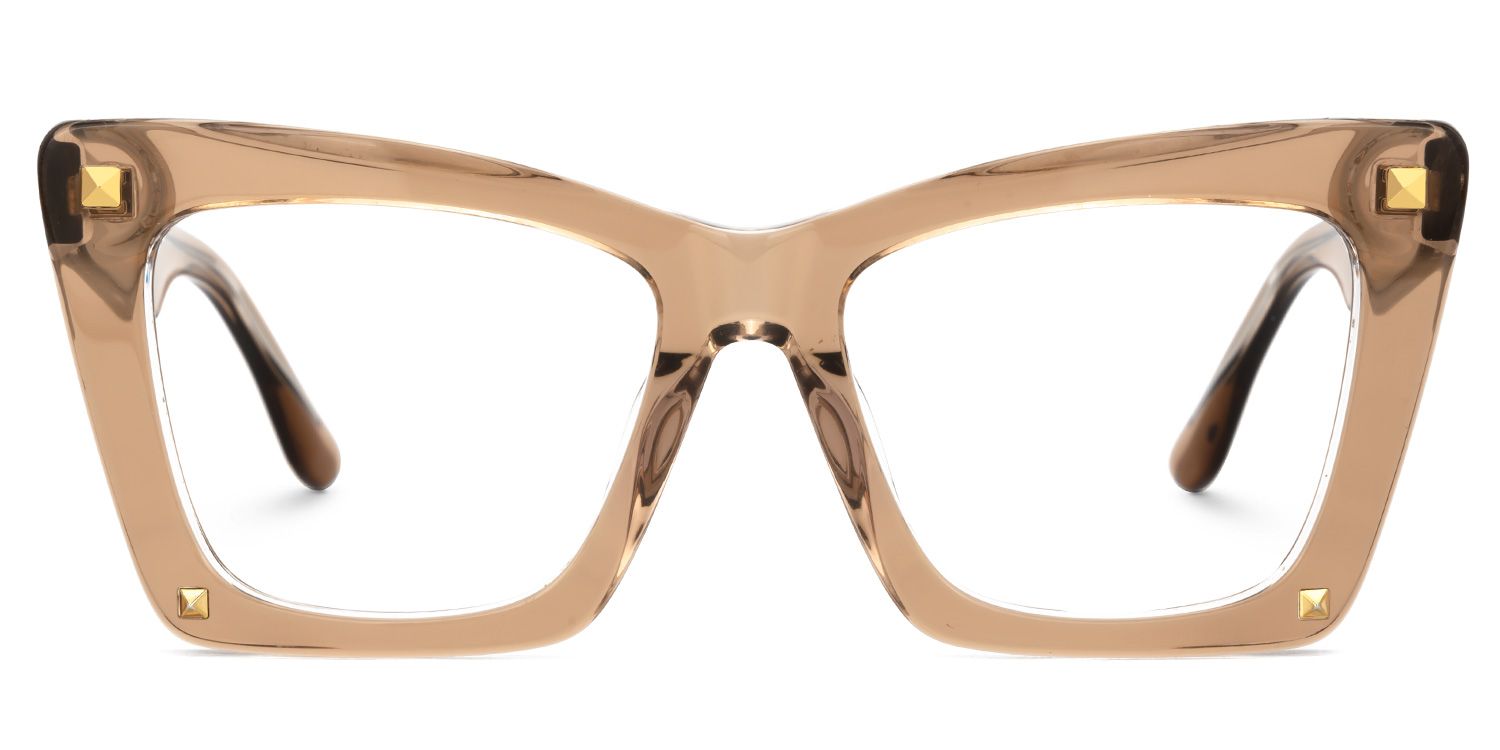 Goolsby Designer Eyeglasses in Rectangle Beige Frame0
