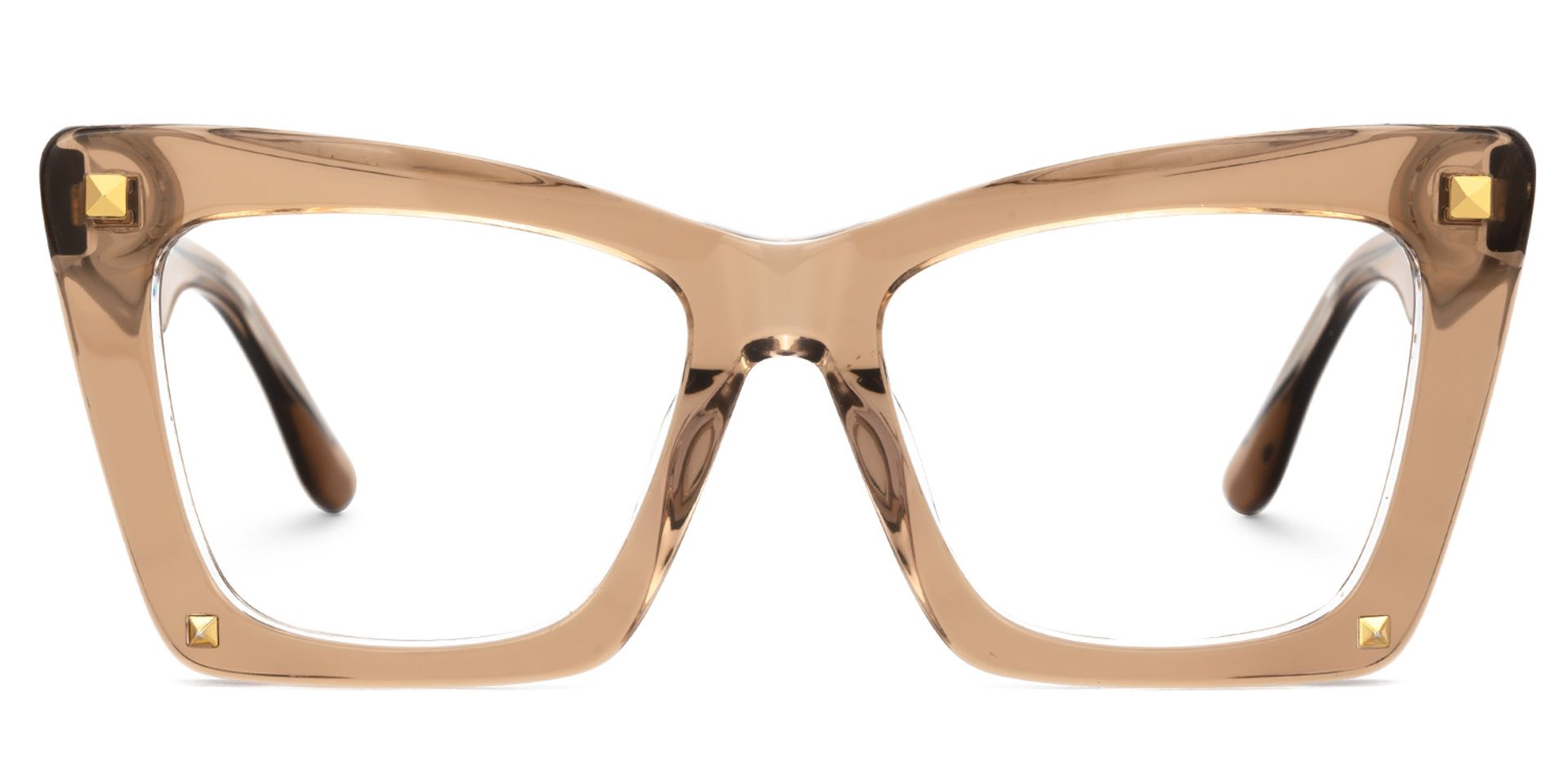 Goolsby Designer Eyeglasses in Rectangle Champagne Frame0