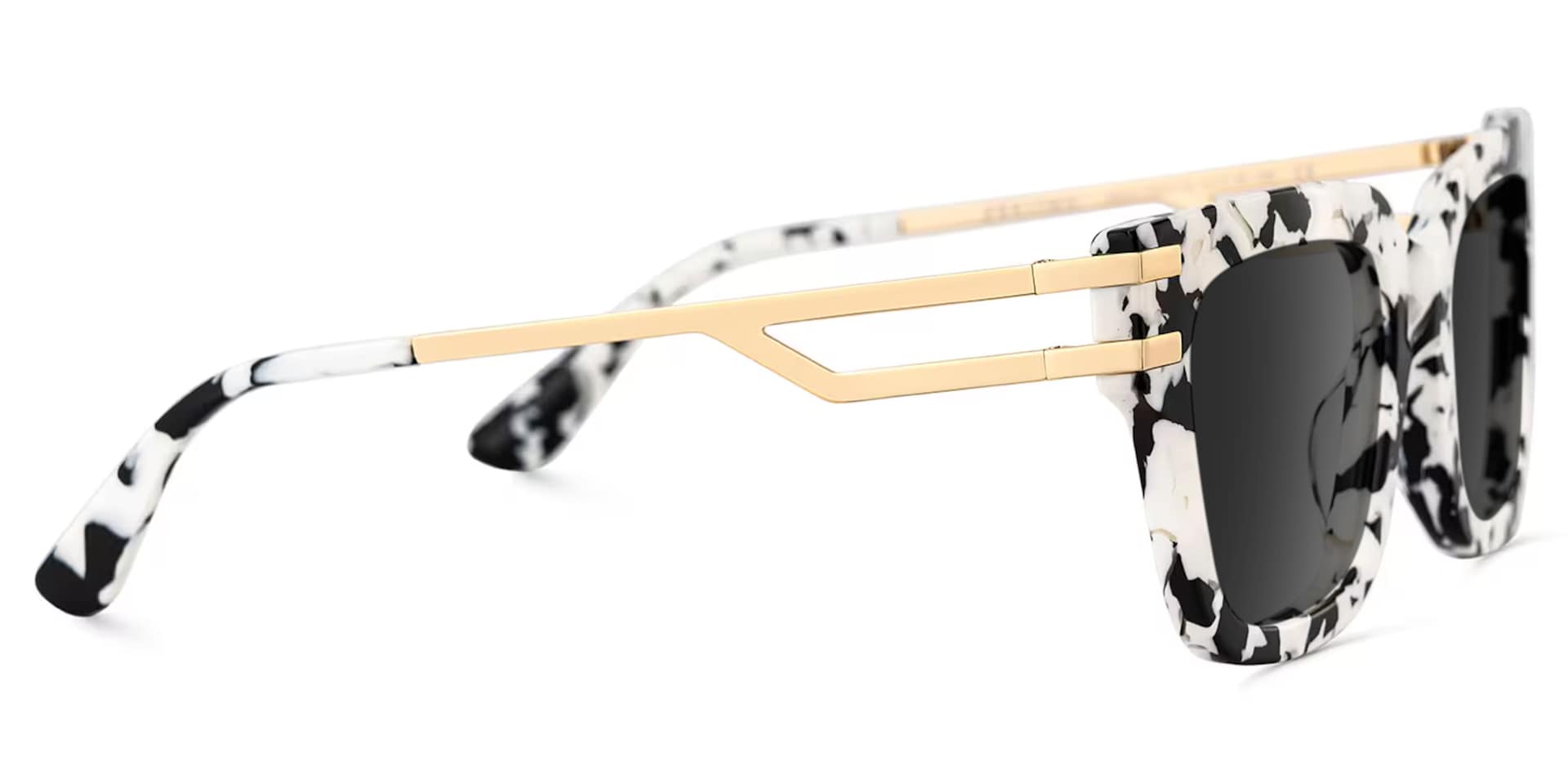 Square Cat-Eye Glasses With Cow Pattern3