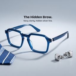 Brendan Blue Geometric Glasses0