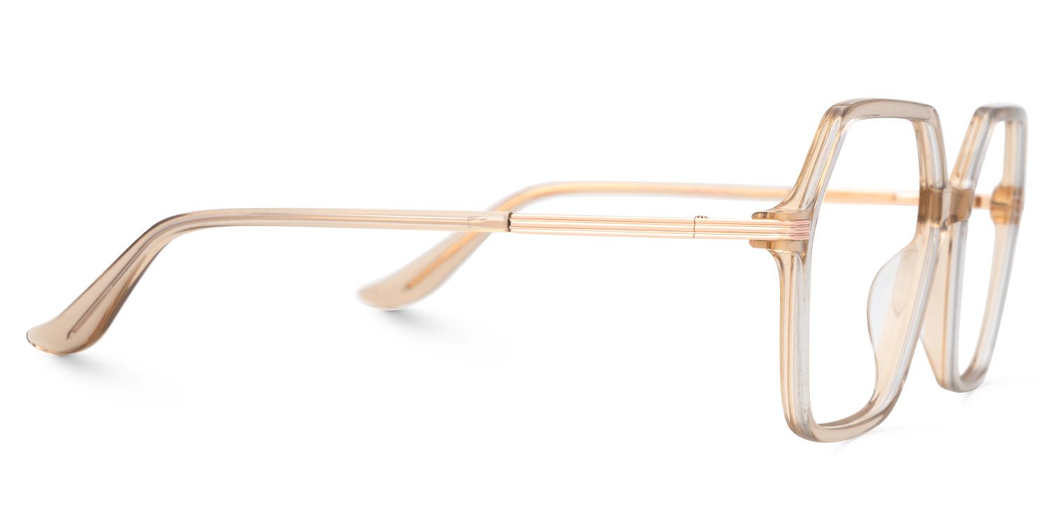 Viona Geometric Champagne Full-Frame Glasses | Zeelool2