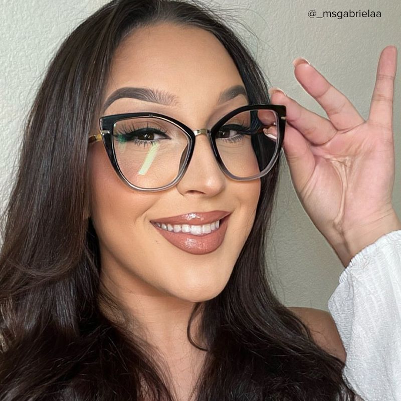 Tabrieah Cateye Gray-Black Glasses