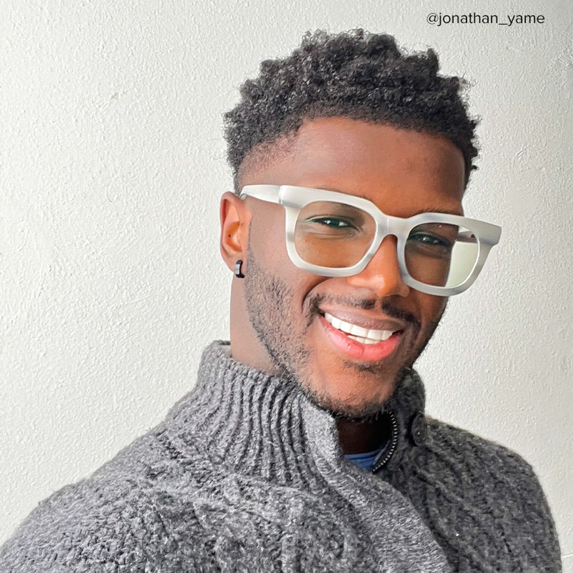 Crunch Square Gray Glasses | Zeelool Glasses5