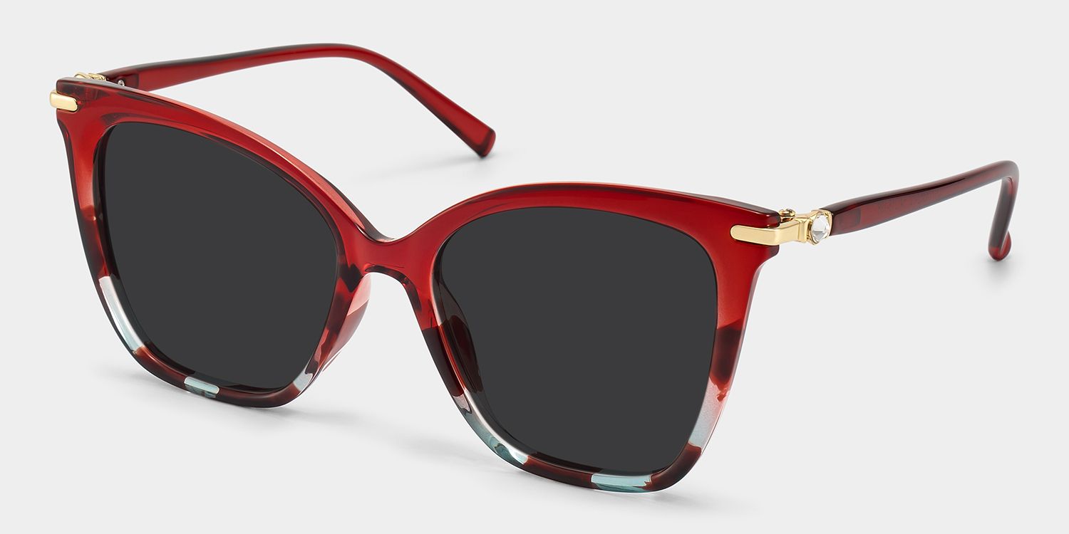 Lamar Tr90 Red Frame Sunglasses | ZEELOOL