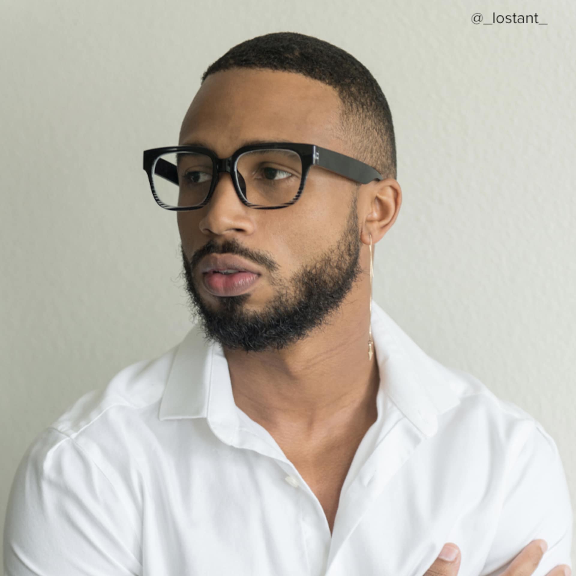 Colin Rectangle Black Chunky Frame Glasses for Men5