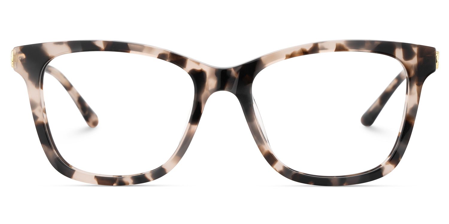 Large Rectangle Eyeglasses With Woven Metal Temples