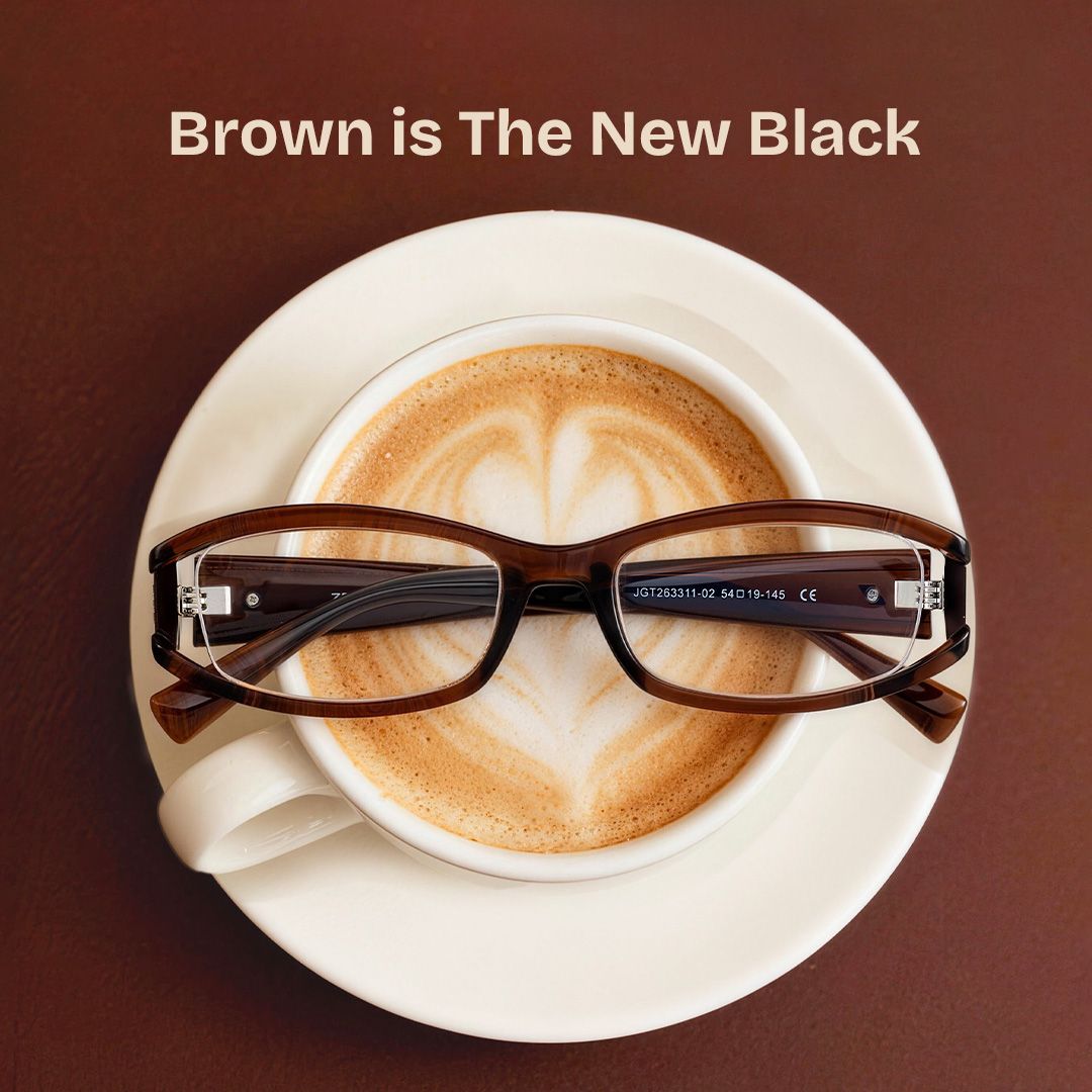 Willow Y2K Brown Rectangle Glasses for Ladies | ZEELOOL0