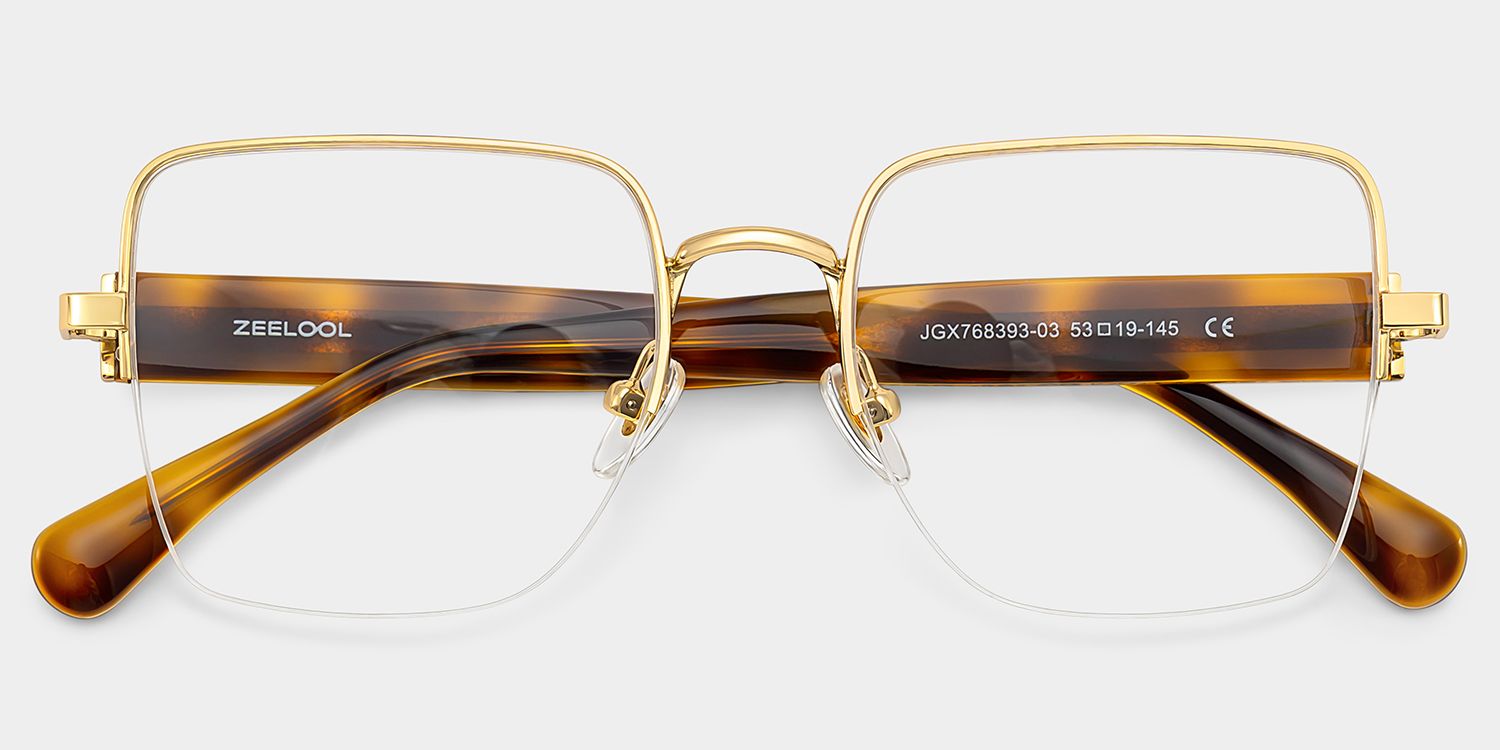 Lauren Gold Tortoise Frame Glasses with Square Frame Online | ZEELOOL1