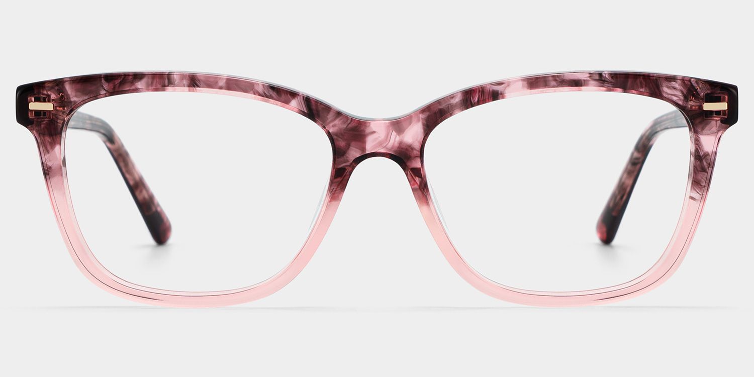 Sawyer Blossom Eyewear - Pink Rectangle Acetate Glasses | ZEELOOL