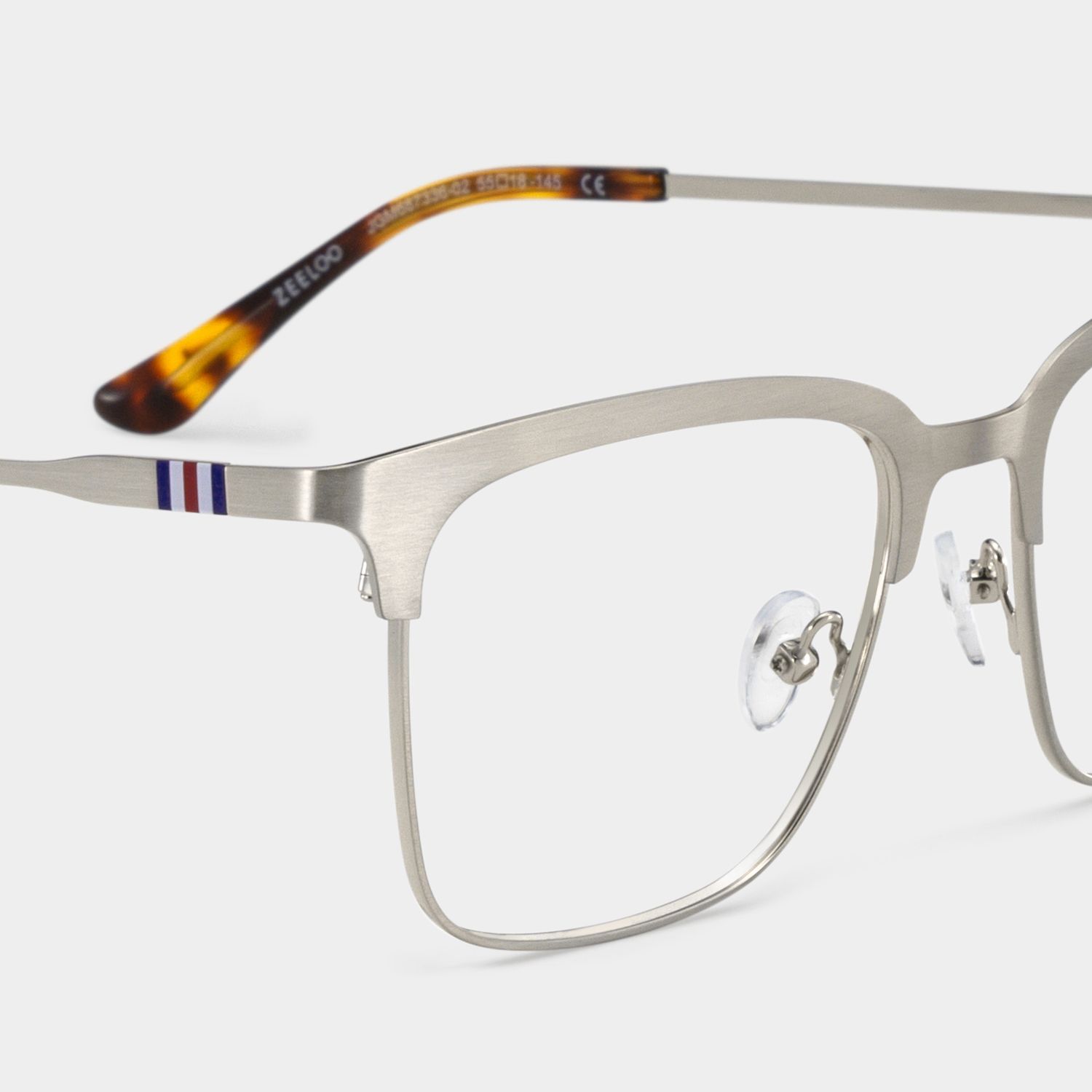 Cleo Silver Frame Glasses with Browline Frame Online | ZEELOOL5