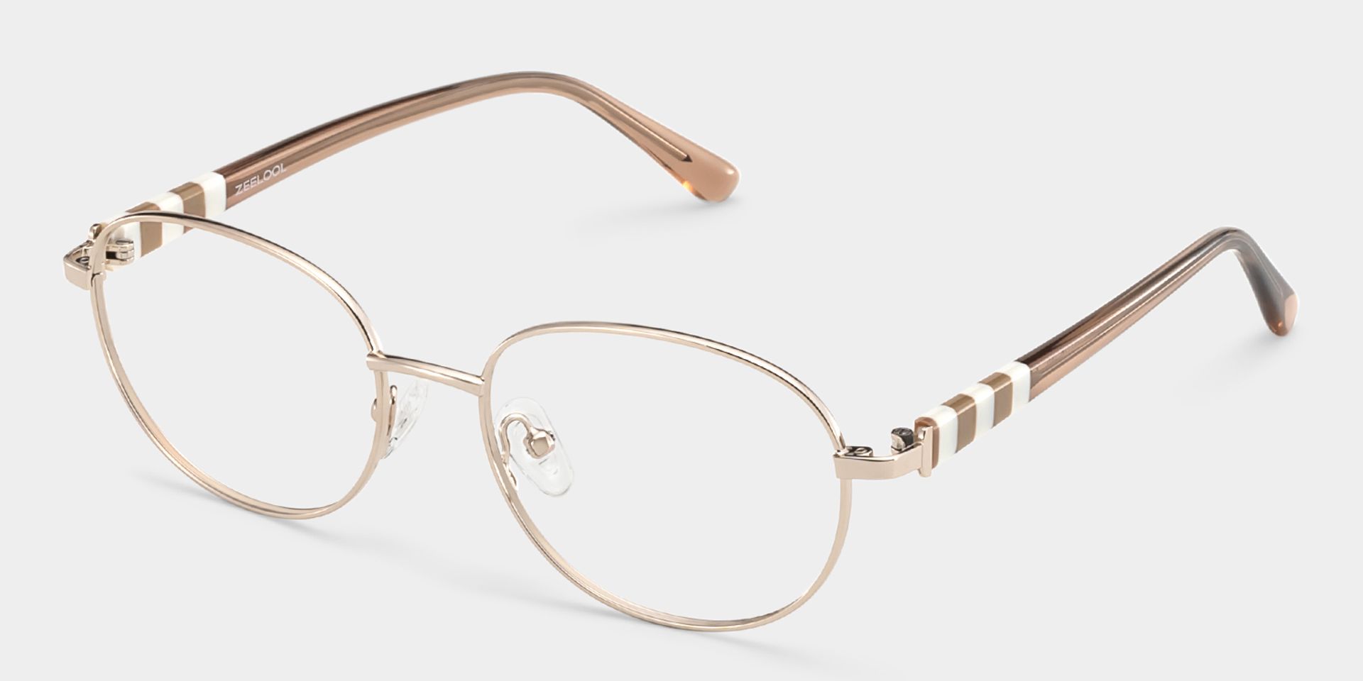 Willa Oval Light gold Frame Eyeglasses for Woman| ZEELOOL3