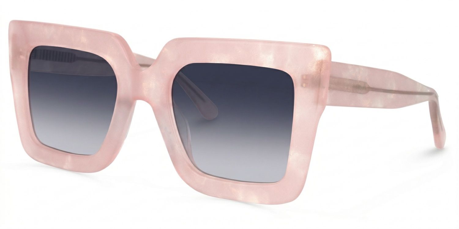 Brandon Square Pink Wide Frame Glasses | Zeelool Optical1
