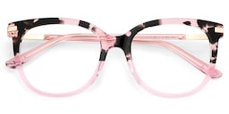 Mailyn Round Pink Tortoise Glasses2
