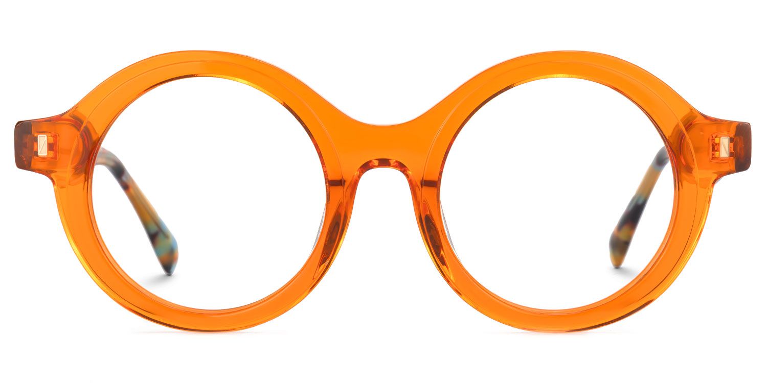 Round Henson Orange Glasses deals -Zeelool Glasses0