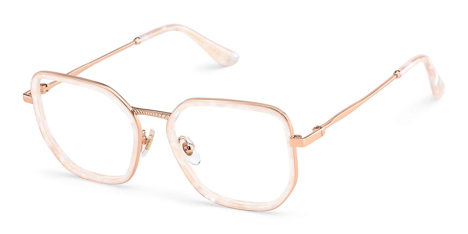 Levi Eyeglasses in Geometric Pearl White Frame | Zeelool3