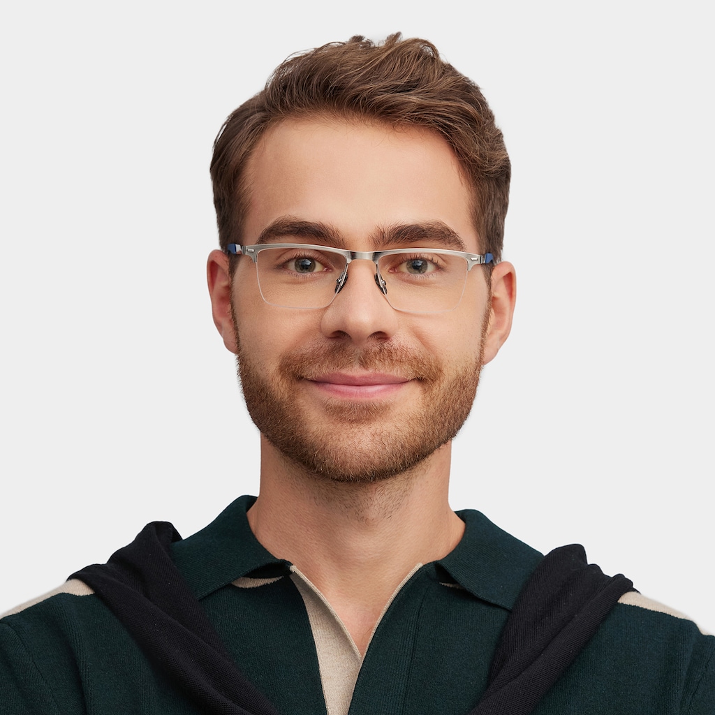 Brock Browline Silver Glasses