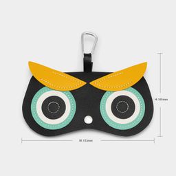 Black Yellow Owl Shape Eyeglasses Bag With Hook6