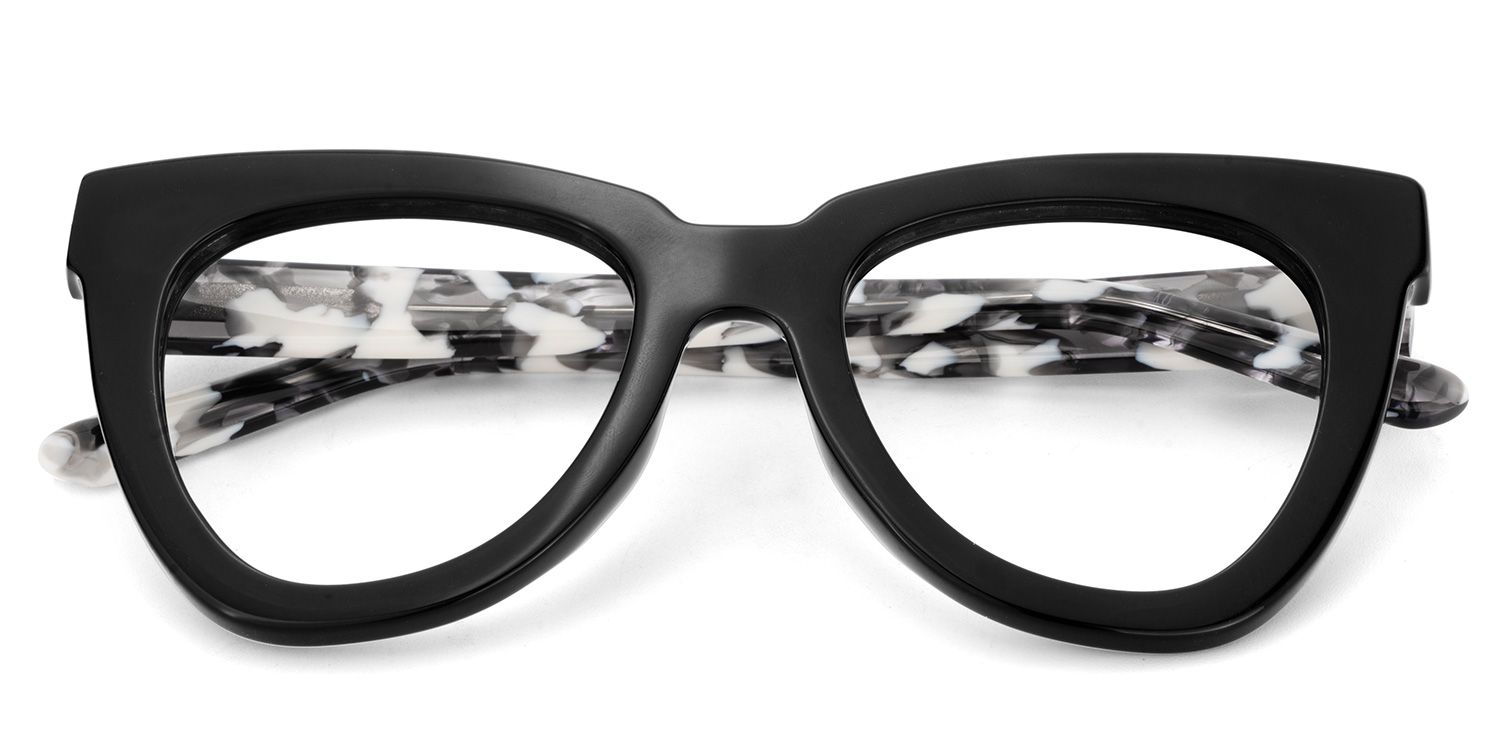Yaser Cat-eye Black Eyeglasses and Acetate Frames2