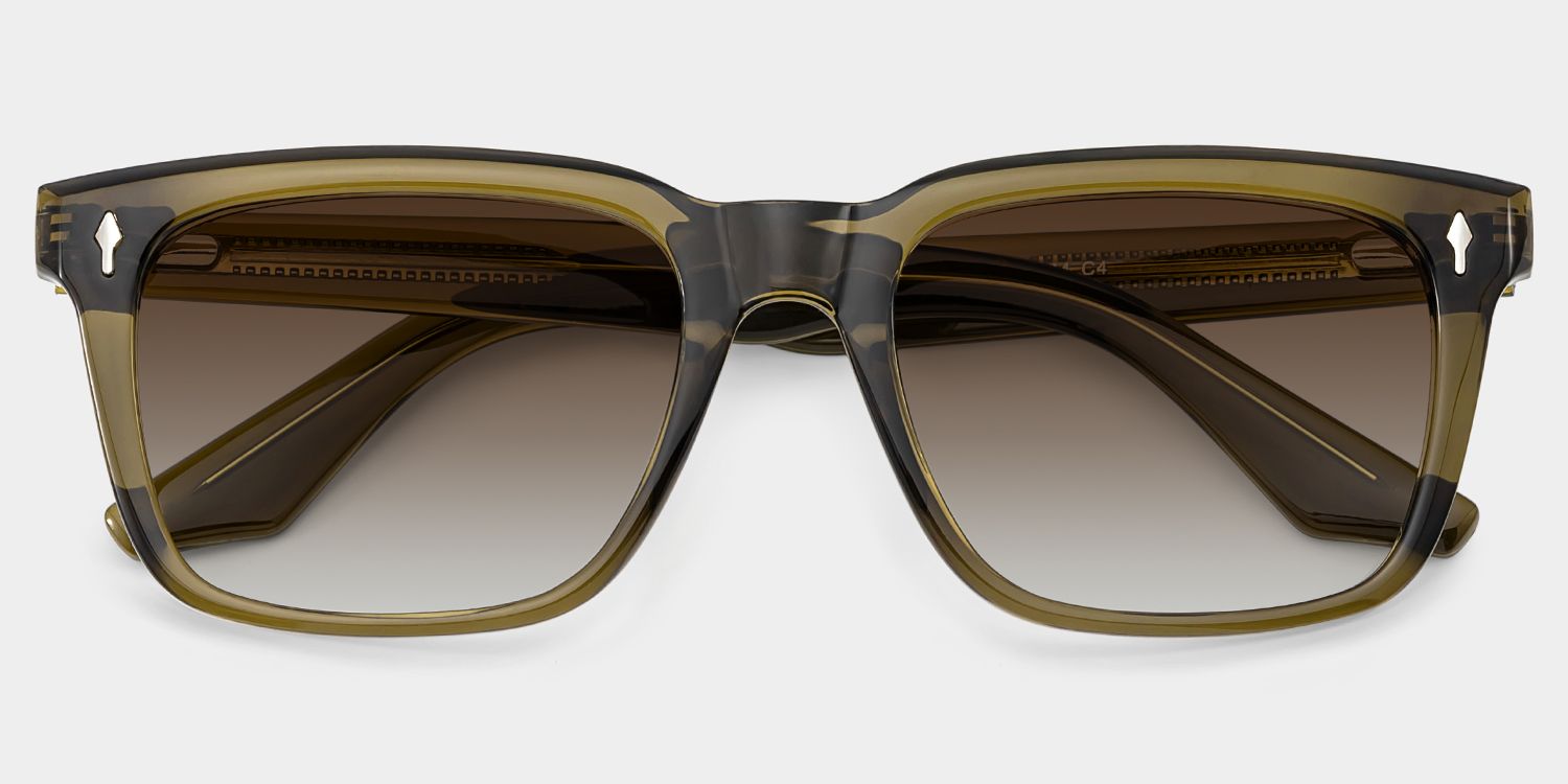 Fletcher Tr90 Brown Rectangle Frame Sunglasses | ZEELOOL
