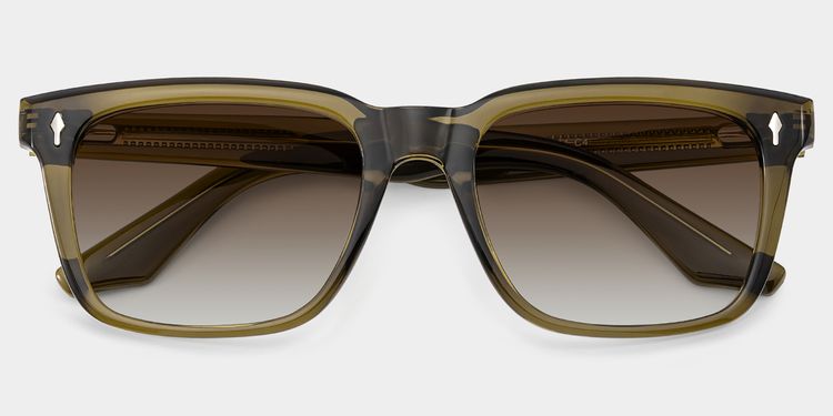 Fletcher Rectangle Brown Glasses