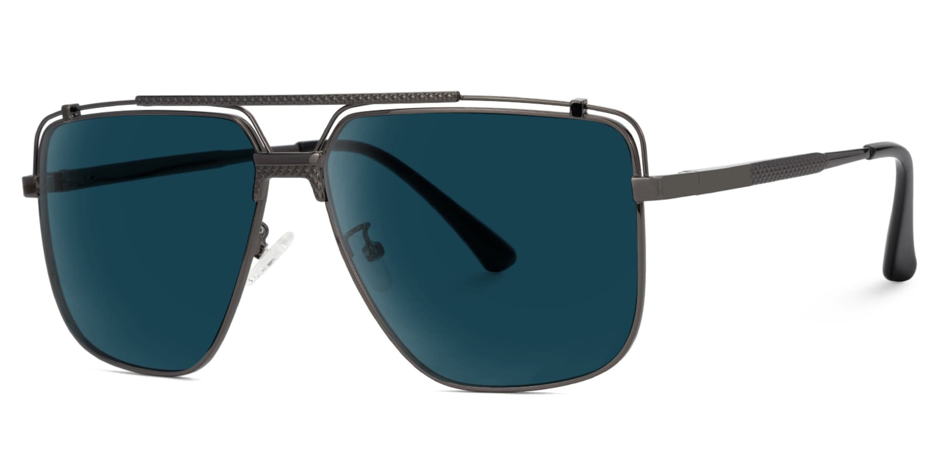 Arellano Metal Matte Gray Frame Sunglasses with Aviator Shape | Zeelool1