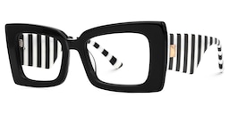 Mitia Rectangle Black Glasses1