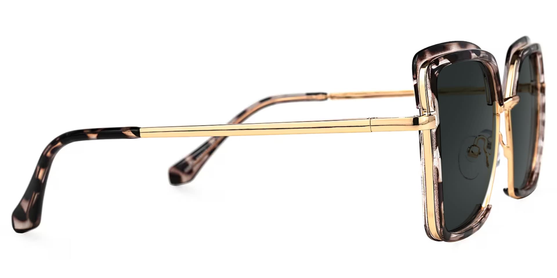 Cordaro Square Clear Tortoise Shell Sunglasses with Nose Pads2